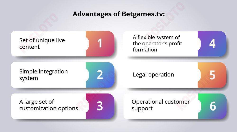 Advantages of Betgames.tv software
